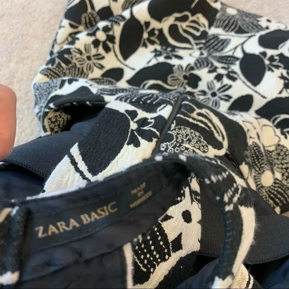 Zara black white floral halter top dress - Picture 5 of 8